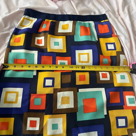 Kate Spade Kylie 100% silk geometric pencil midi skirt size 6 PLEASE READ - Picture 12 of 16